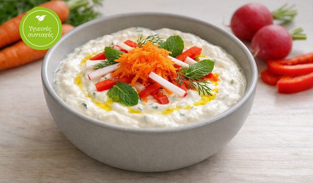 Ντιπ-γιαουρτιού-με-φρέσκα-λαχανικά-&-φρέσκα-μυρωδικά- 