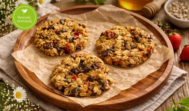Μπισκότα-με-βρώμη-και-αποξηραμένα-φρούτα