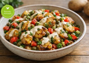 Πατατοσαλάτα-φούρνου-με-σως-ταχίνι-(νηστίσιμη)