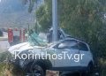 Νεμέα:-Τροχαίο-με-νεκρή-οδηγό,-το-αυτοκίνητό-της-«καρφώθηκε»-σε-κολώνα
